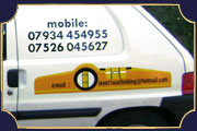 Modern computer generated signage for shops and vehicles, using the latest vinyl sign materials